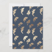 クラシックネイビーブルー結婚モノグラム金ゴールドの紋章 招待状 (裏面)