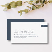 クラシックネイビーブルー&ホワイトモノグラム結婚ズ詳細 エンクロージャーカード