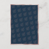 クラシックネイビーマットバラ葉金ゴールドス結婚詳細 エンクロージャーカード (裏面)