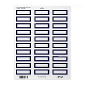 クラシックネイビー差出人住所ラベル ラベル (フルシート)