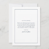 クラシックネイビー結婚ブルーの写真 サンキューカード (裏面)