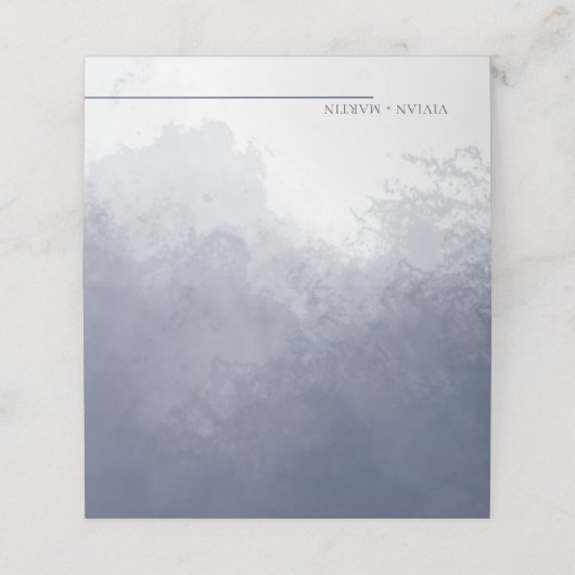 クラシックネイビー結婚ブルー結婚スモーク プレイスカード (外部開封)