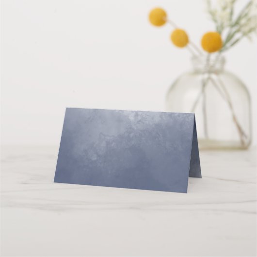 クラシックネイビー結婚ブルー結婚スモーク プレイスカード (正面)