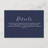 クラシックネイビー結婚ブルー詳細 エンクロージャーカード (正面)