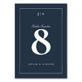 クラシックネイビー結婚ブルー テーブルナンバー