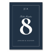 クラシックネイビー結婚ブルー テーブルナンバー (裏面)