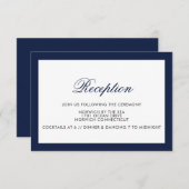 クラシックネイビー縁どウフォーマルェディング受付カード 招待状 (正面/裏面)