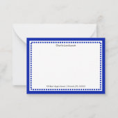 クラシックネイビー縁どブル&ドモノグラムのット ノートカード (正面)