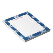 クラシックネイビー航海のノットパターン ノートパッド (アングル)