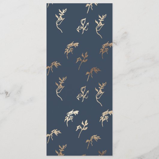 クラシックネイビー金ゴールド植物紋章結婚s メニュー (裏面)