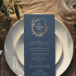 クラシックネイビー金ゴールド植物紋章結婚s メニュー<br><div class="desc">**このデザインはスイートとコレクションの一部ユニークで、文字と紙の色はカスタマイズ可能で、Not Foil**実在 – の配色は洗練された外観のためのネイビーブルークラシック、ホワイト、および金ゴールド。-フローラ&ボタニカル装飾：ロマンチックなガーデンビブ。ーエレガントスクリプトMonogram：カップルのイニシャルをフィーチャー。- Coordinated 結婚's Suite：まとまった外観のためのデザインのマッチング。 – フォイルフェイクアクセント：エレガンスを追加するための高級な仕上げ。美しいスケッチ花模様と金ゴールドフォイルのアクセントと優雅フェイクなスクリプトレタリングは、新鮮な時間のないデザインを作成する。庭をモチーフフォーマルにした屋外ウェディングに最適なコレクションで、高級で名門私立校風の、クラシックを持つカップルに理想的な雰囲気を醸し出す。あなたの結婚スタイルを展示しカスタムて、カップルとしてあなたの個性を反映した凝集した思いやりある詳細でゲストを感動させるあなたの文房具をパーソナライズユニークモノグラム。</div>