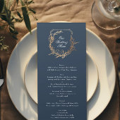 クラシックネイビー金ゴールド植物紋章結婚s メニュー