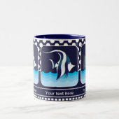 クラシックネイビー青航海の写真マググ ツートーンマグカップ (中央)