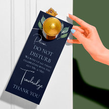 クラシックネイビー&ウォーター色の結婚緑の夜