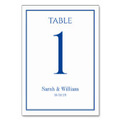 クラシックネイビー&ホワ結婚イトのテーブル番号カード テーブルナンバー (裏面)