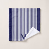 クラシックネイビ航海のーブルーラグジュアリー バスタオルセット (ウォッシュタオル)