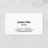 クラシックノスタルジックルプレーンプロフェッショナルエレガント 名刺 (裏面)