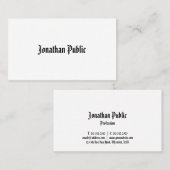 クラシックノスタルジックルプレーンプロフェッショナルエレガント 名刺 (正面/裏面)