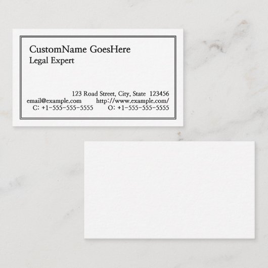 クラシックノスタルジック&ビジネス伝統的カード 名刺 (正面/裏面)