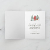 クラシックノルディックウィンターレッドバーンパインクリスマスツリー カード (内部)