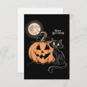 クラシックハッピーハローウィングリーティングカード#1 招待状 (正面/裏面)