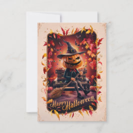 クラシックハッピーハローウィングリーティングカード#4 招待状