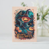 クラシックハッピーハローウィングリーティングカード#5 招待状 (スタンド正面)