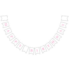 クラシックハッピーバースデーモダンライトピンクメッセージ バンティングフラッグ