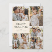 クラシックハッピーホリデイズコラージュフローラ |アイボリー シーズンカード (正面)
