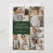 クラシックハッピーホリデーズファイブフォトフローラバック シーズンカード (正面)