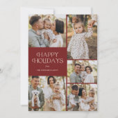 クラシックハッピーホリデーズファイブフォトフローラバック シーズンカード (正面)