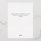 クラシックハッピーホリデー |緑3枚の写真金ゴールド 箔シーズンカード (裏面)