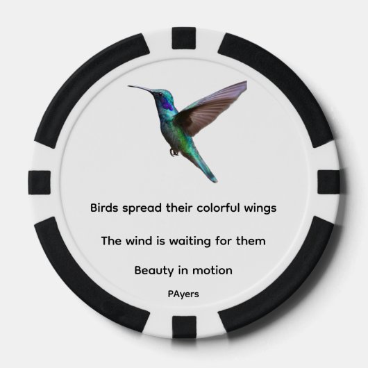 クラシックハミングバードイメージカジノ ポーカーチップ (正面)
