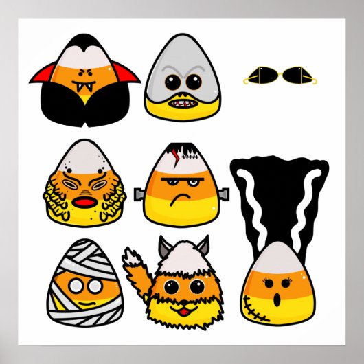 クラシックハリウッドのモンスターズキャンディーコーンポスター ポスター (正面)