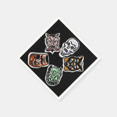 クラシックハロウィンキャラクター | ダーク スタンダードカクテルナプキン (角)