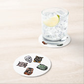 クラシックハロウィンキャラクター | ライト ラウンドペーパーコースター (インサイチュ)