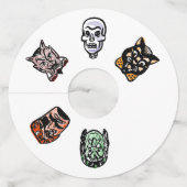 クラシックハロウィンキャラクター | ライト ワイングラスタグ (正面)