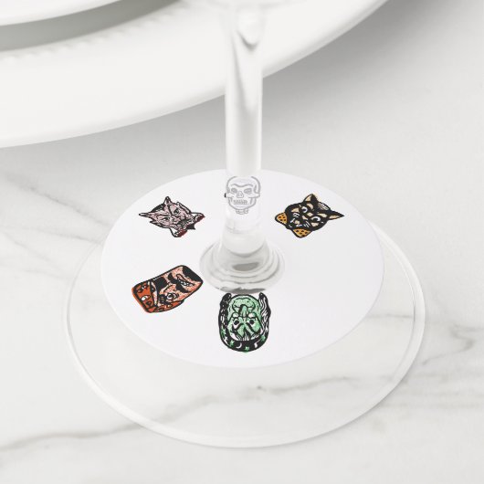 クラシックハロウィンキャラクター | ライト ワイングラスタグ (クローズアップ)