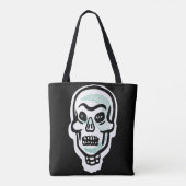 クラシックハロウィンスカル | 緑のハイライト トートバッグ (裏面)