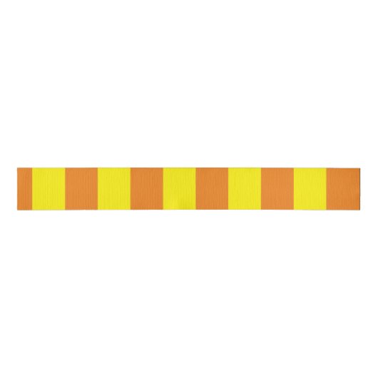 クラシックハロウィーンオレンジとイエローリボン グログランリボン (正面)