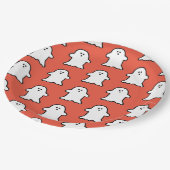 クラシックハロウィーンオレンジとホワイト幽霊 ペーパープレート (アングル)
