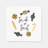 クラシックハロウィーンキャンディトリックまたはトリート スタンダードカクテルナプキン (正面)
