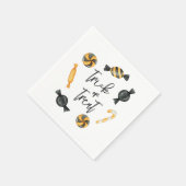 クラシックハロウィーンキャンディトリックまたはトリート スタンダードカクテルナプキン (角)