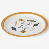 クラシックハロウィーンキャンディトリックまたはトリート ペーパープレート (アングル)