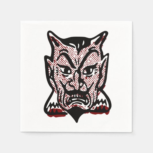 クラシックハロウィーン悪魔 スタンダードカクテルナプキン (正面)