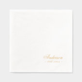 クラシックハンドスクリプトファ結婚ミリ名 箔ナプキン (正面)