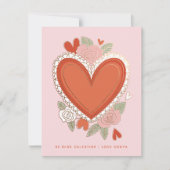 クラシックハートバレンタイン ノートカード (正面)