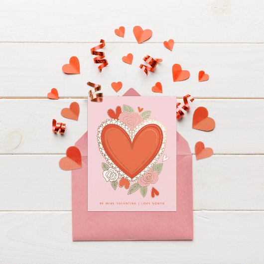 クラシックハートバレンタイン ノートカード