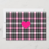 クラシックハートピンク黒い格子模様ピンク シーズンカード (正面)