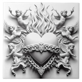 クラシックハート+チェーン タイル